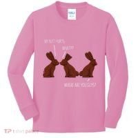 My Butt Hurts Funny Easter Chocolate Bunny Meme Joke Gift Kids Long Sleeve Shirt thumb 0