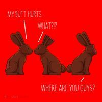 My Butt Hurts Funny Easter Chocolate Bunny Meme Joke Gift Santa Hat thumb 1