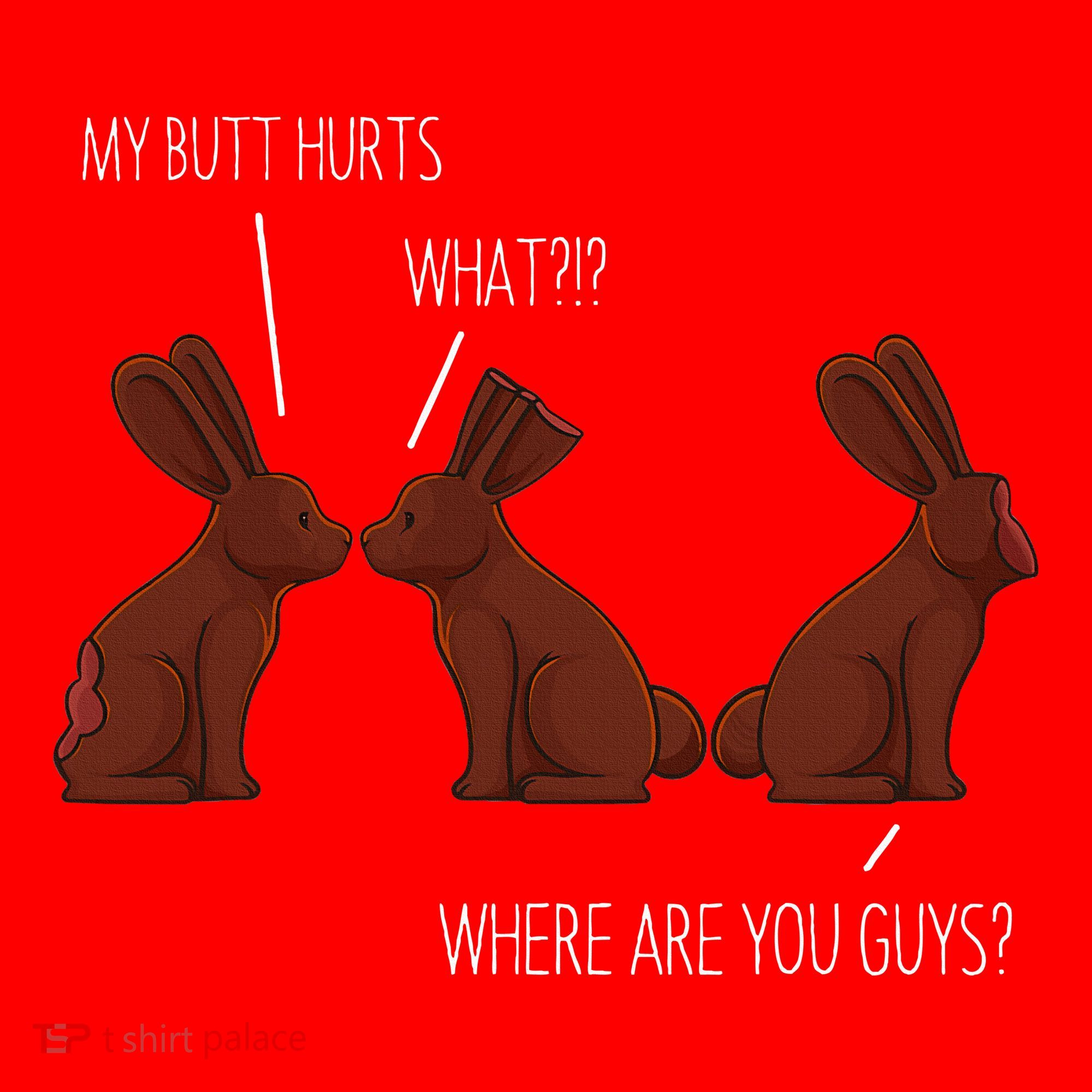 My Butt Hurts Funny Easter Chocolate Bunny Meme Joke Gift Santa Hat