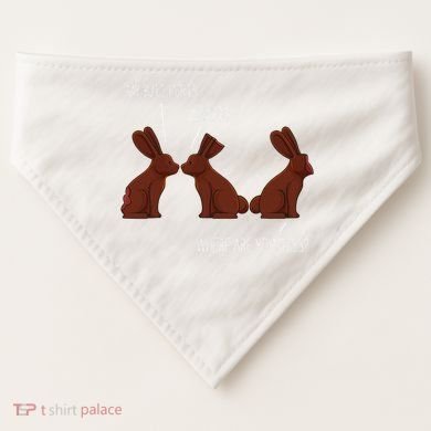 My Butt Hurts Funny Easter Chocolate Bunny Meme Joke Gift USA-Made Doggie Bandana
