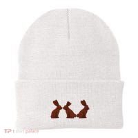 My Butt Hurts Funny Easter Chocolate Bunny Meme Joke Gift Beanie thumb 0