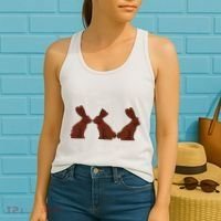 My Butt Hurts Funny Easter Chocolate Bunny Meme Joke Gift Women's Tank Top thumb 2