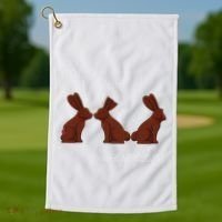 My Butt Hurts Funny Easter Chocolate Bunny Meme Joke Gift Golf Towel thumb 1