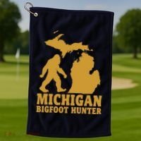 Michigan Bigfoot Hunter Golf Towel thumb 1