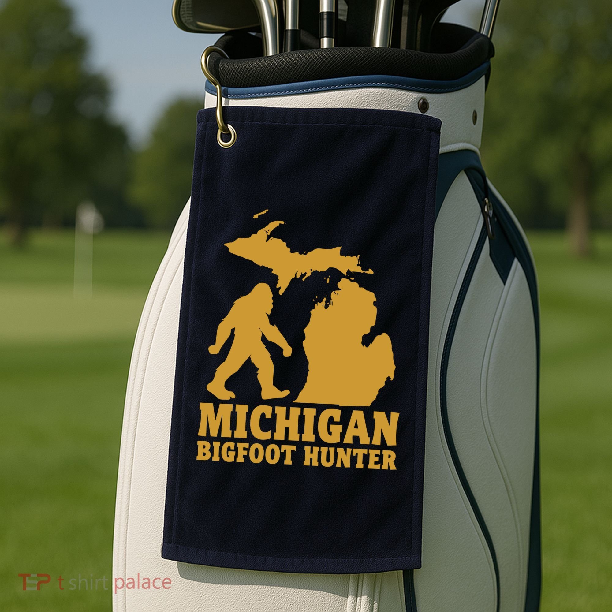 Michigan Bigfoot Hunter Golf Towel
