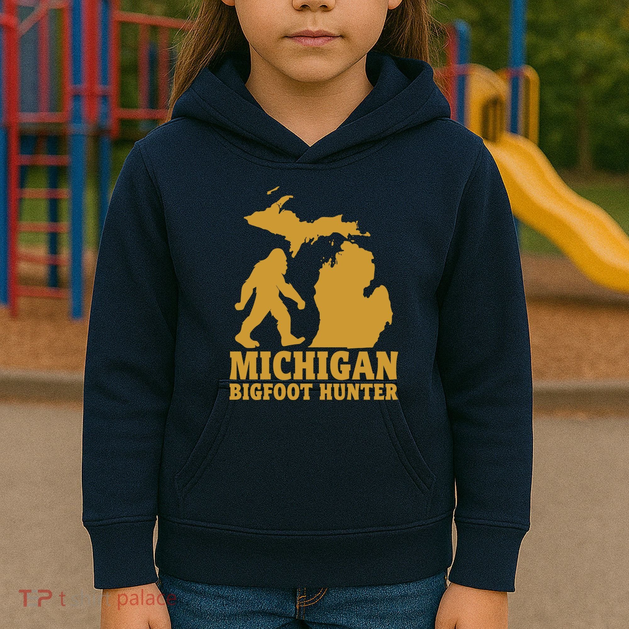 Michigan Bigfoot Hunter Kids Hoodie
