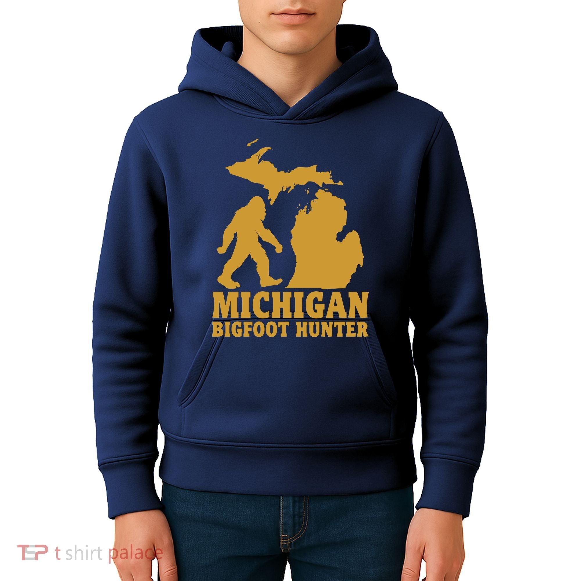Michigan Bigfoot Hunter Kids Hoodie