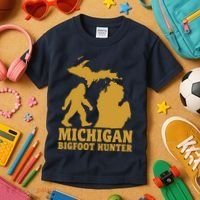 Michigan Bigfoot Hunter Kids T-Shirt thumb 3