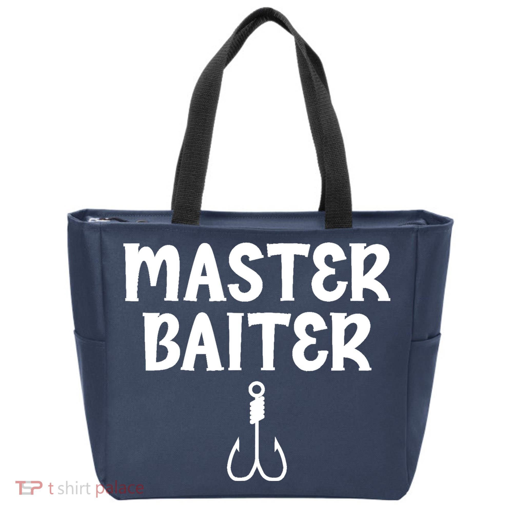 Master Baiter Humor Joke Tee for Fishing Lovers Tote Bag