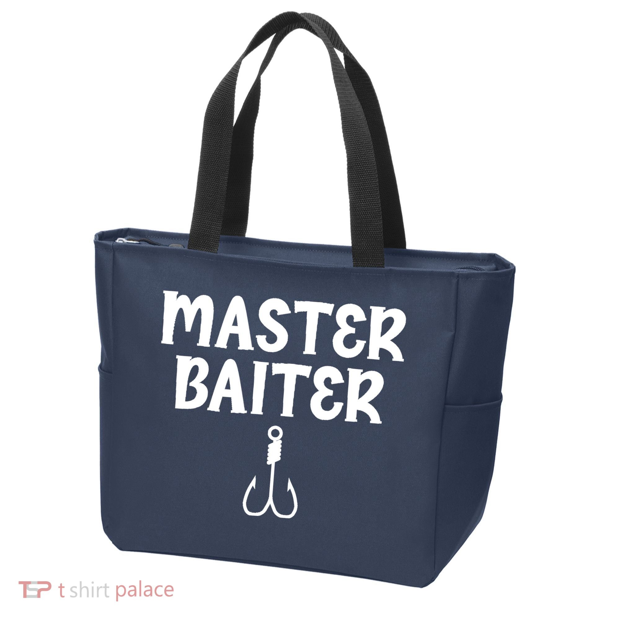 Master Baiter Humor Joke Tee for Fishing Lovers Tote Bag