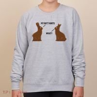 My Butt Hurts What Funny Easter Bunny Women's Sweatshirt thumb 0