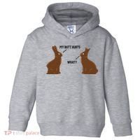 My Butt Hurts What Funny Easter Bunny Toddler Hoodie thumb 0