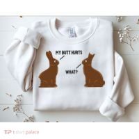 My Butt Hurts What Funny Easter Bunny Sweatshirt thumb 2