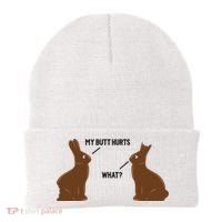 My Butt Hurts What Funny Easter Bunny Beanie thumb 0