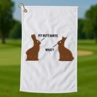 My Butt Hurts What Funny Easter Bunny Golf Towel thumb 1