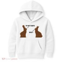 My Butt Hurts What Funny Easter Bunny Kids Hoodie thumb 0