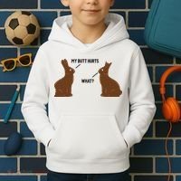My Butt Hurts What Funny Easter Bunny Kids Hoodie thumb 2