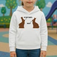 My Butt Hurts What Funny Easter Bunny Kids Hoodie thumb 3