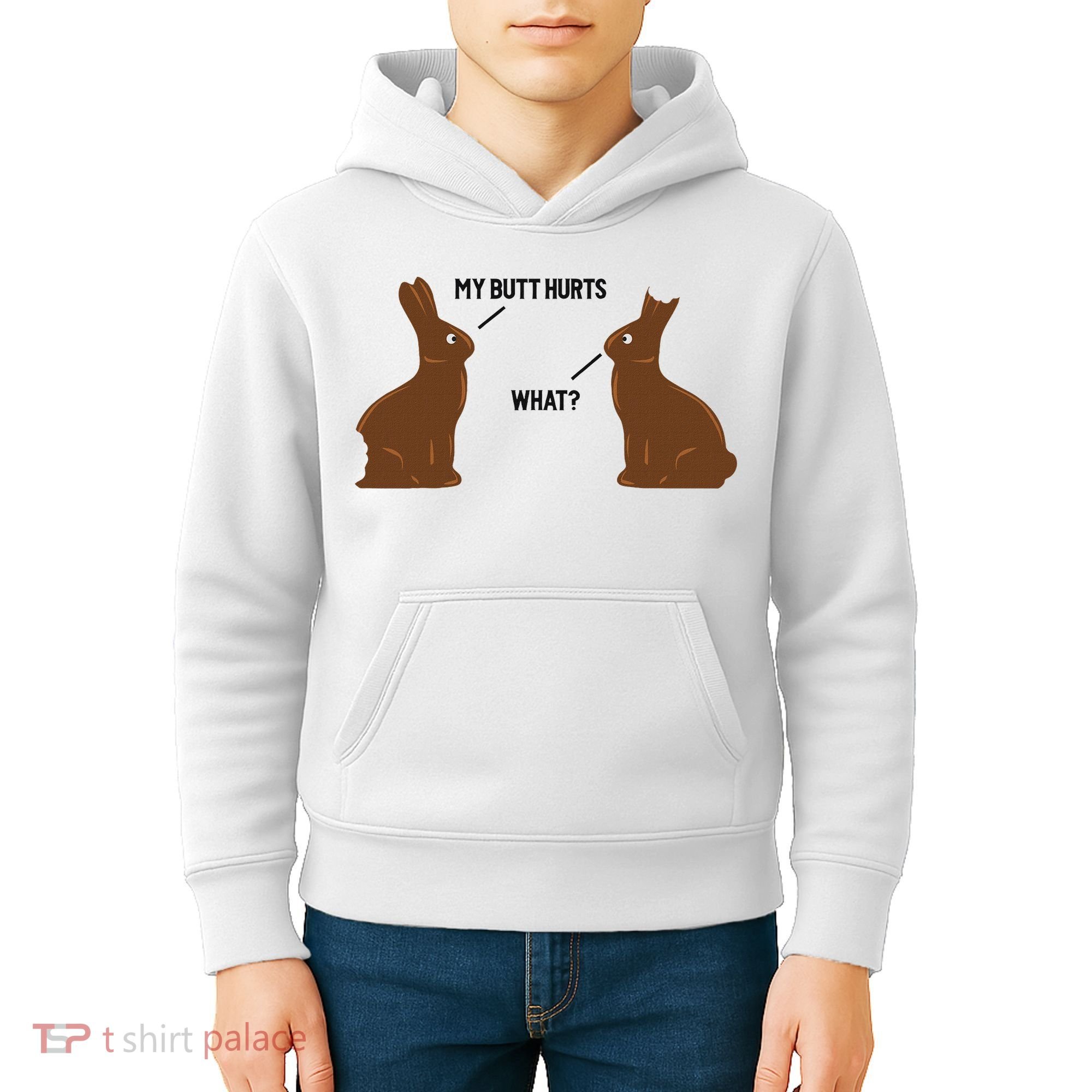 My Butt Hurts What Funny Easter Bunny Kids Hoodie