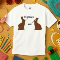 My Butt Hurts What Funny Easter Bunny Kids T-Shirt thumb 3