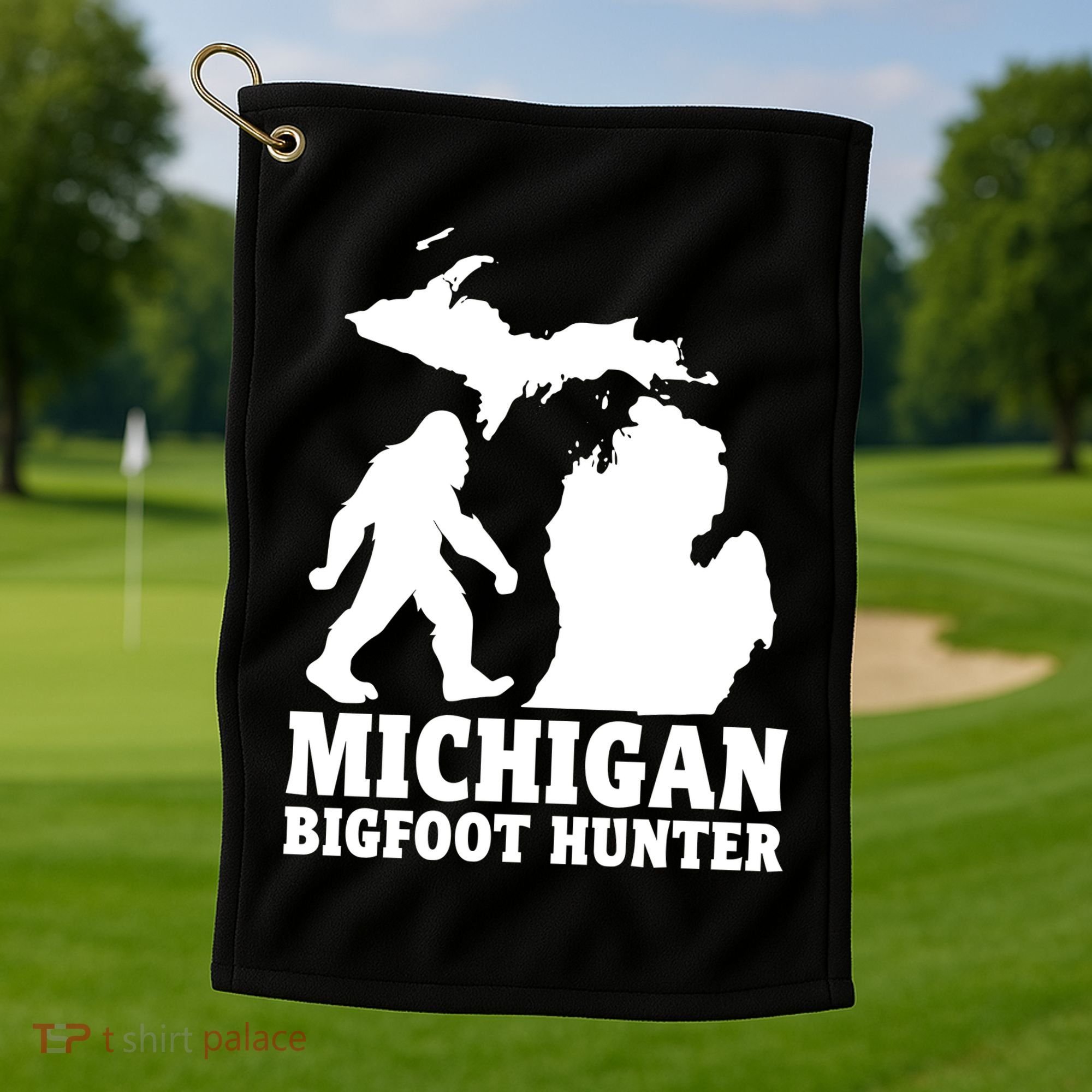 Michigan Bigfoot Hunter Golf Towel