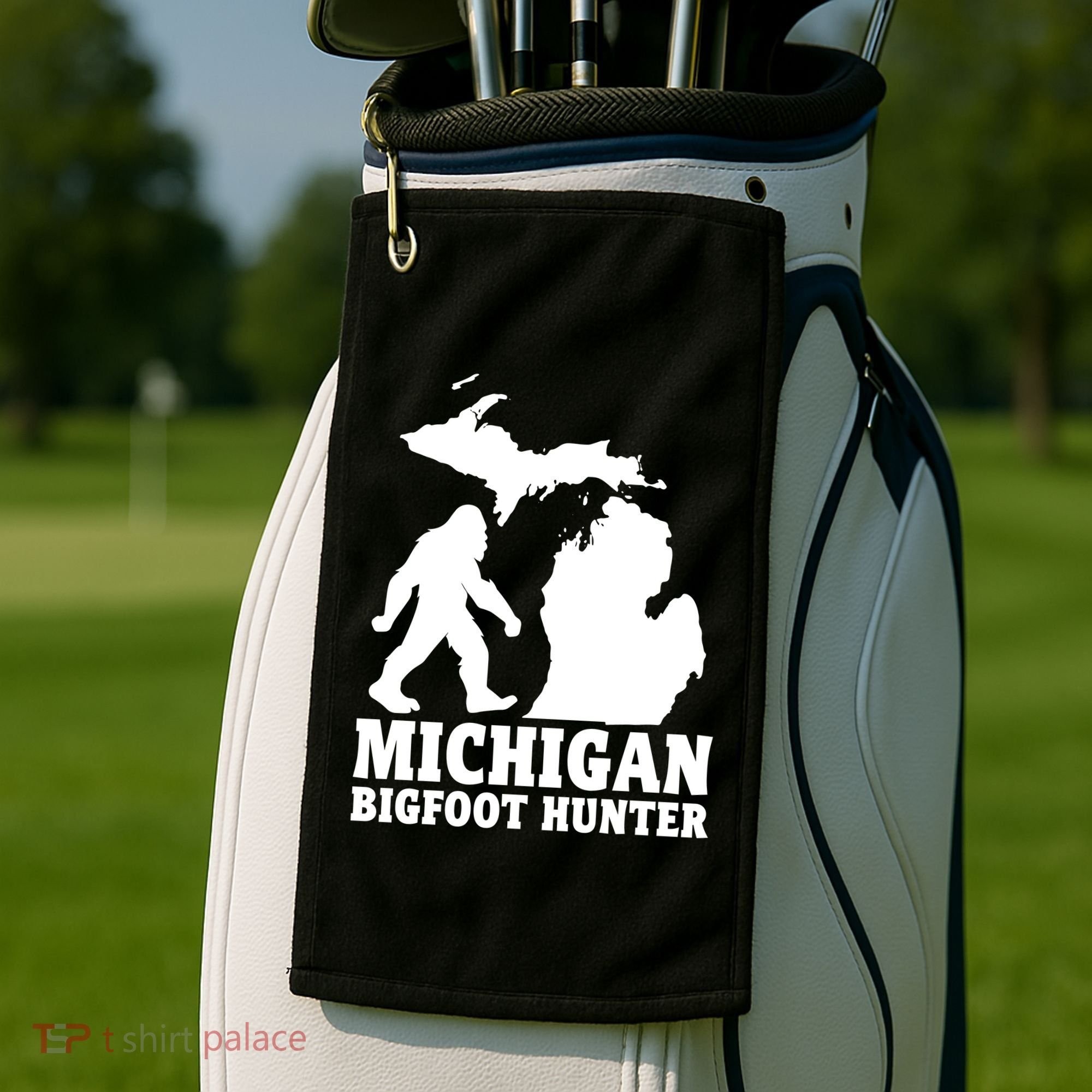 Michigan Bigfoot Hunter Golf Towel