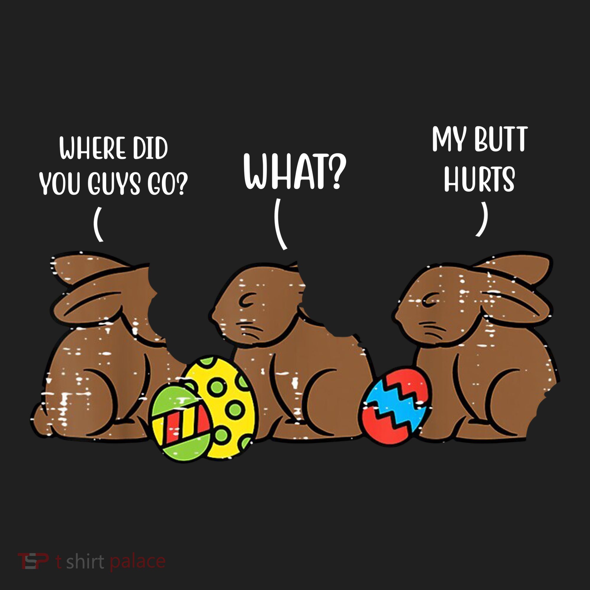 My Butt Hurts Funny Bitten Chocolate Bunny Easter Women's Sweatshirt
