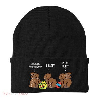 My Butt Hurts Funny Bitten Chocolate Bunny Easter Beanie