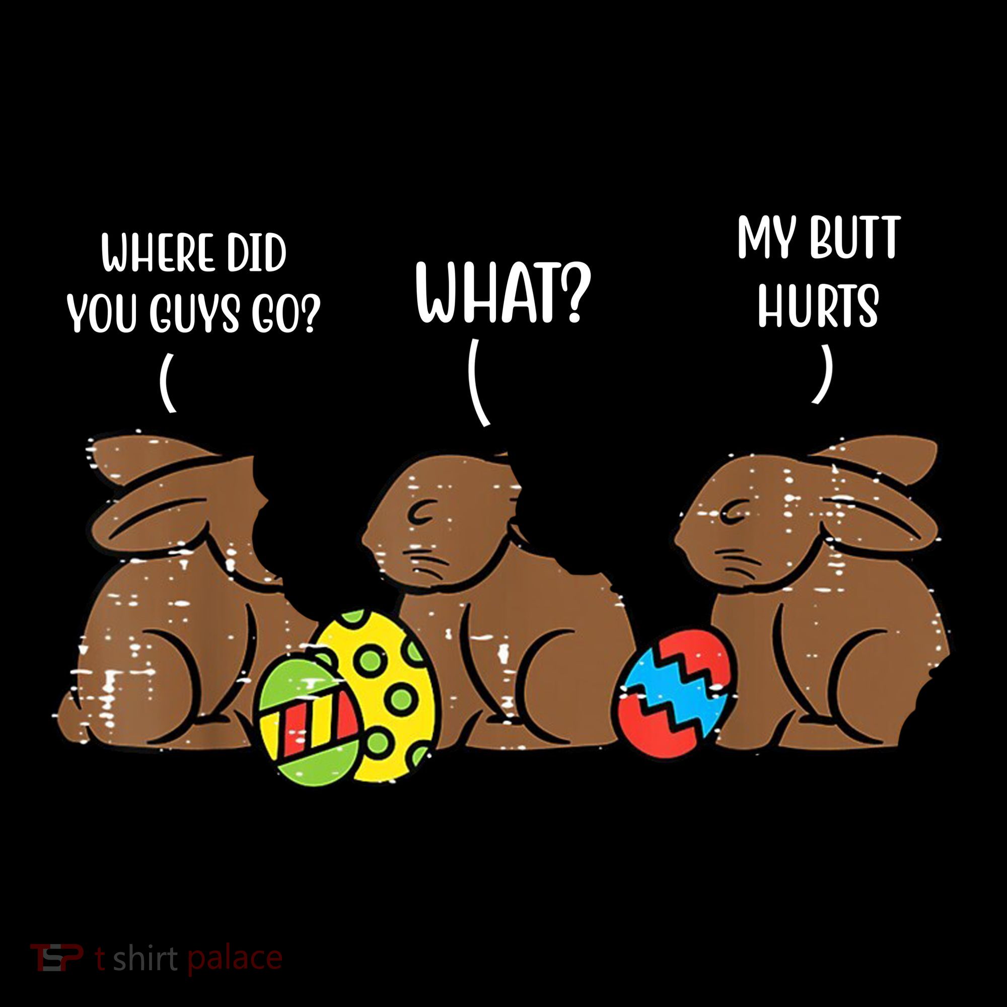 My Butt Hurts Funny Bitten Chocolate Bunny Easter Polo