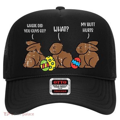 My Butt Hurts Funny Bitten Chocolate Bunny Easter Hat
