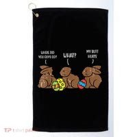 My Butt Hurts Funny Bitten Chocolate Bunny Easter Golf Towel thumb 0