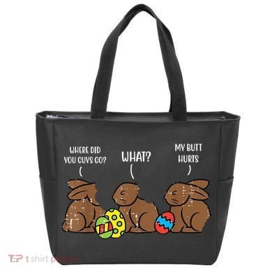 My Butt Hurts Funny Bitten Chocolate Bunny Easter Tote Bag