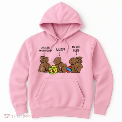 My Butt Hurts Funny Bitten Chocolate Bunny Easter Hoodie