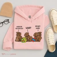 My Butt Hurts Funny Bitten Chocolate Bunny Easter Hoodie thumb 4