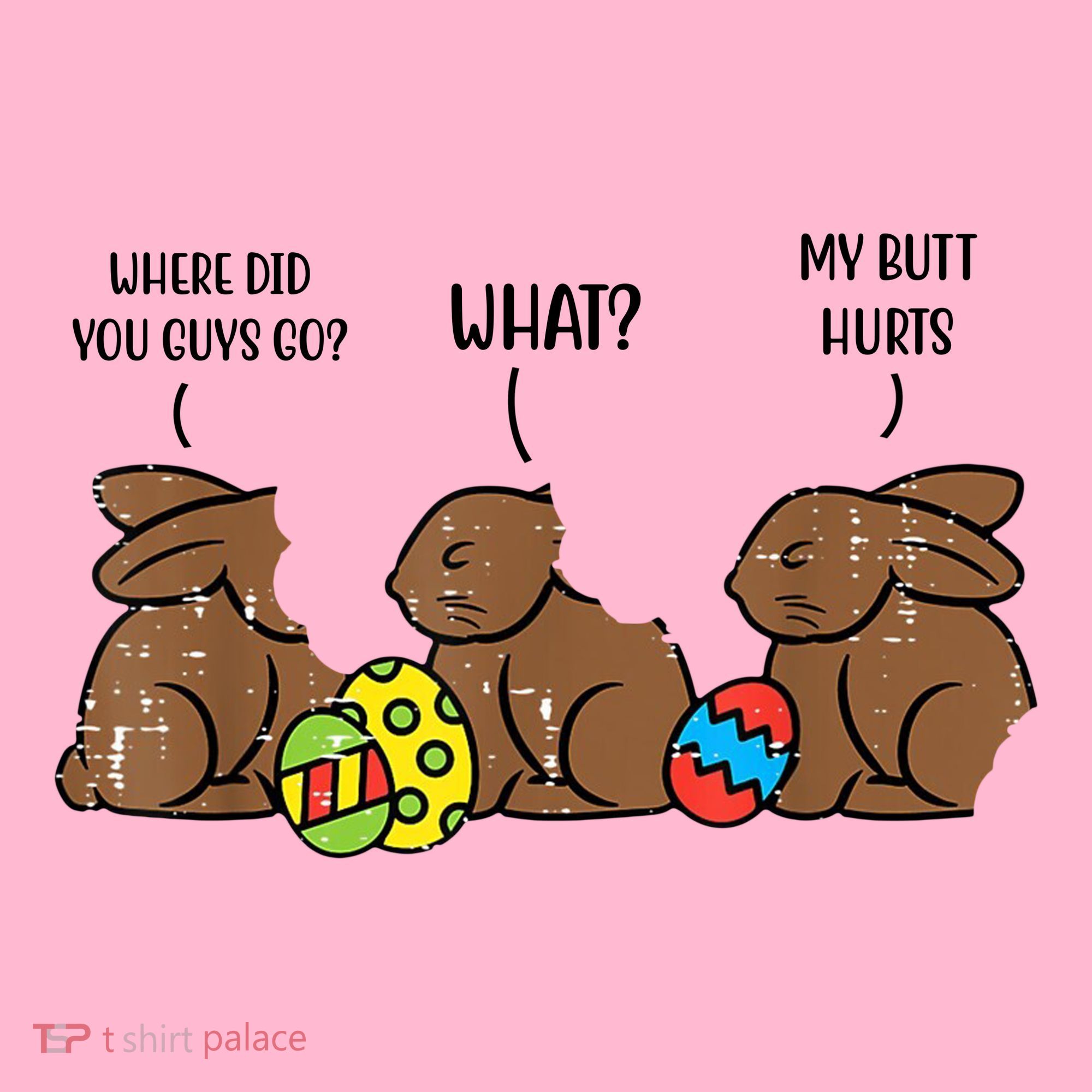 My Butt Hurts Funny Bitten Chocolate Bunny Easter Coaster