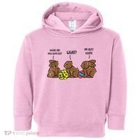 My Butt Hurts Funny Bitten Chocolate Bunny Easter Toddler Hoodie thumb 0