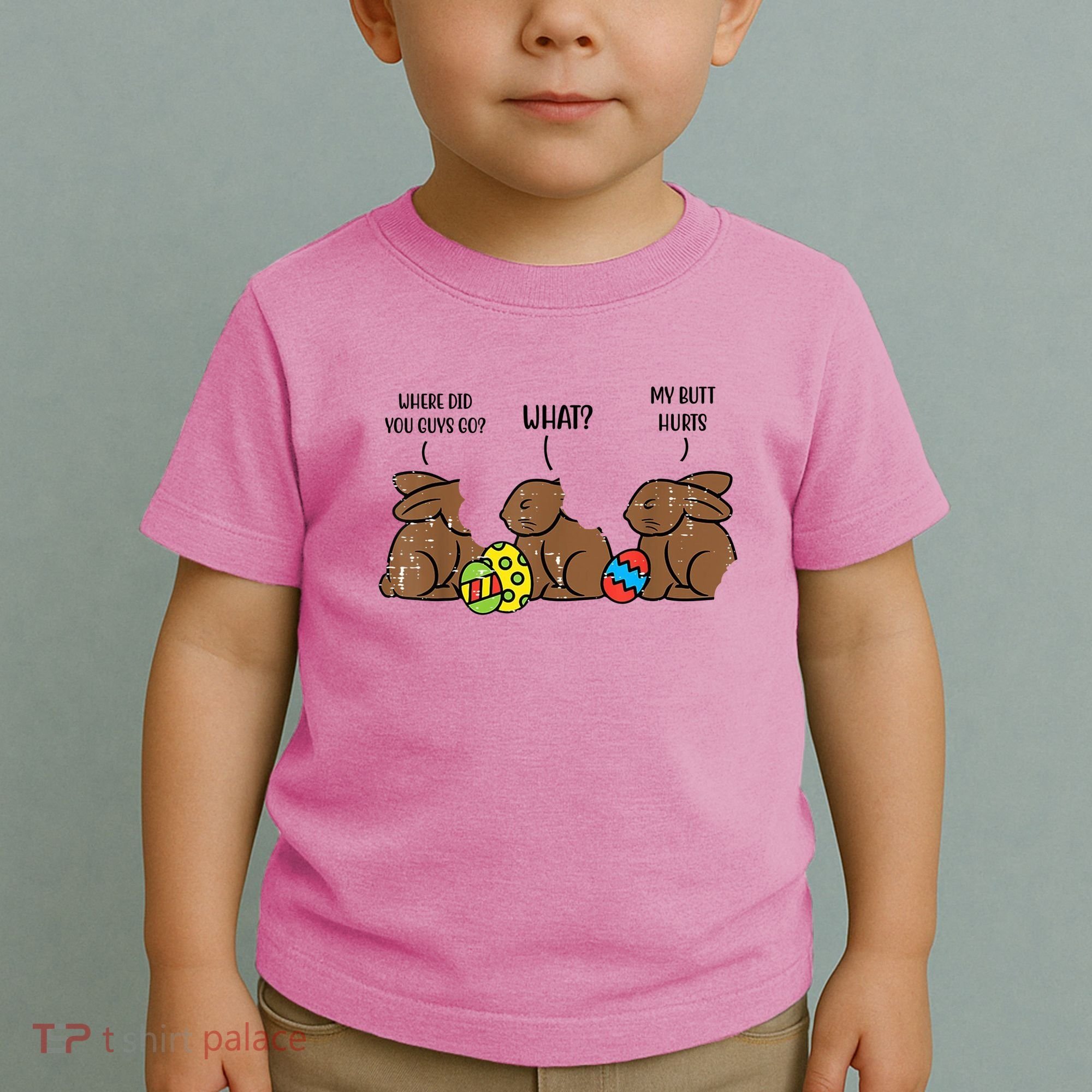 My Butt Hurts Funny Bitten Chocolate Bunny Easter Toddler T-Shirt