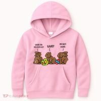 My Butt Hurts Funny Bitten Chocolate Bunny Easter Kids Hoodie thumb 0