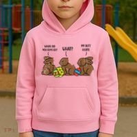 My Butt Hurts Funny Bitten Chocolate Bunny Easter Kids Hoodie thumb 2