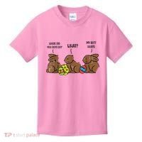 My Butt Hurts Funny Bitten Chocolate Bunny Easter Kids T-Shirt thumb 0