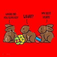 My Butt Hurts Funny Bitten Chocolate Bunny Easter Santa Hat thumb 1