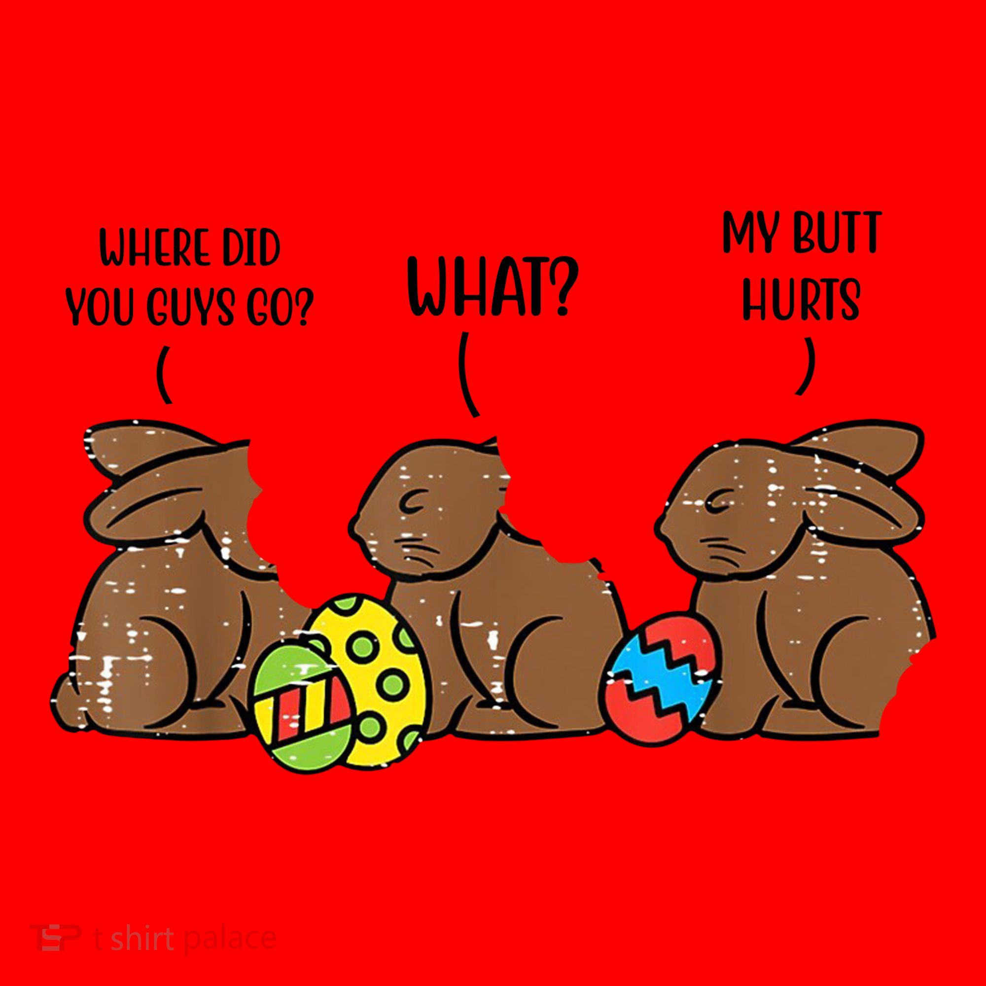 My Butt Hurts Funny Bitten Chocolate Bunny Easter Santa Hat