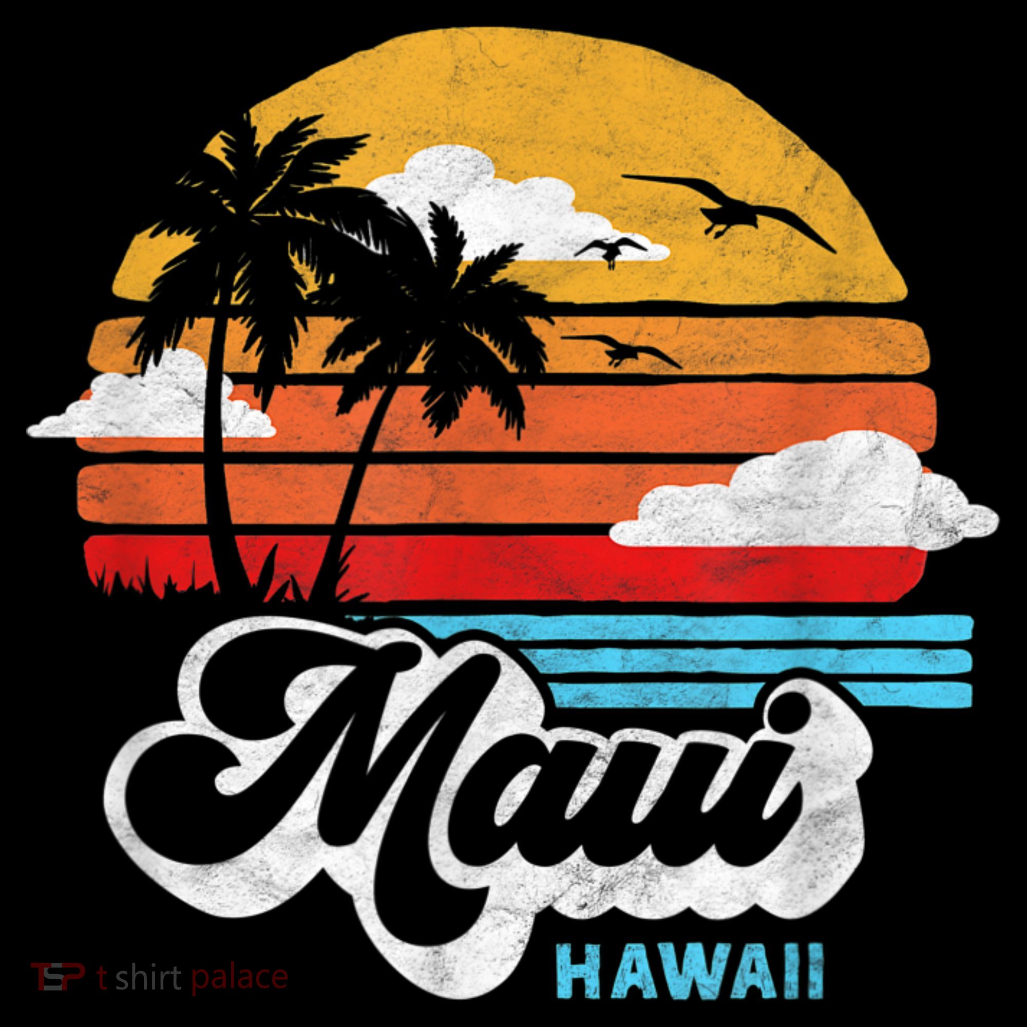 Maui Beach Hawaii Vintage Surf T-Shirt
