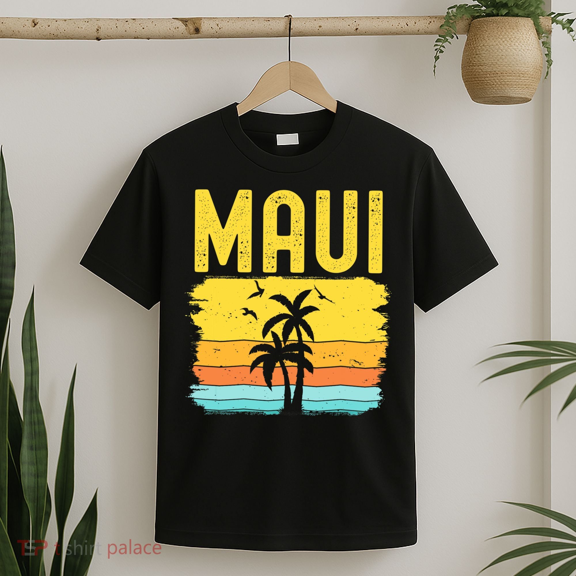 Maui Beach Hawaii Summer Vacation Hawaiian Sunset Vintage T-Shirt