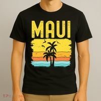 Maui Beach Hawaii Summer Vacation Hawaiian Sunset Vintage T-Shirt thumb 3