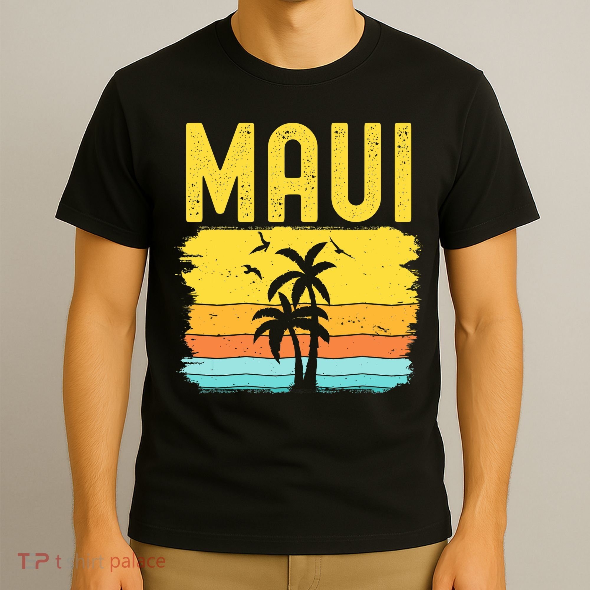 Maui Beach Hawaii Summer Vacation Hawaiian Sunset Vintage T-Shirt