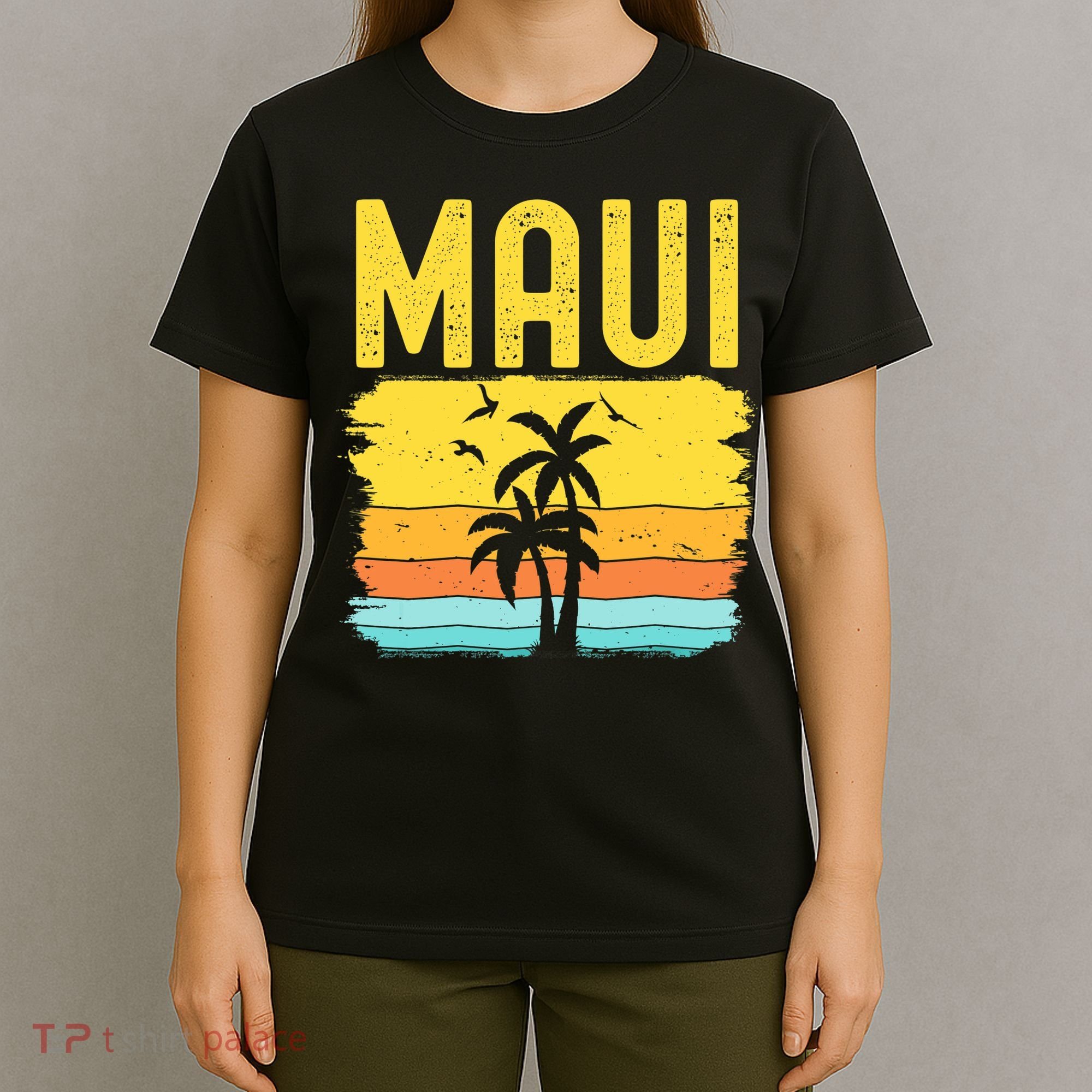 Maui Beach Hawaii Summer Vacation Hawaiian Sunset Vintage T-Shirt