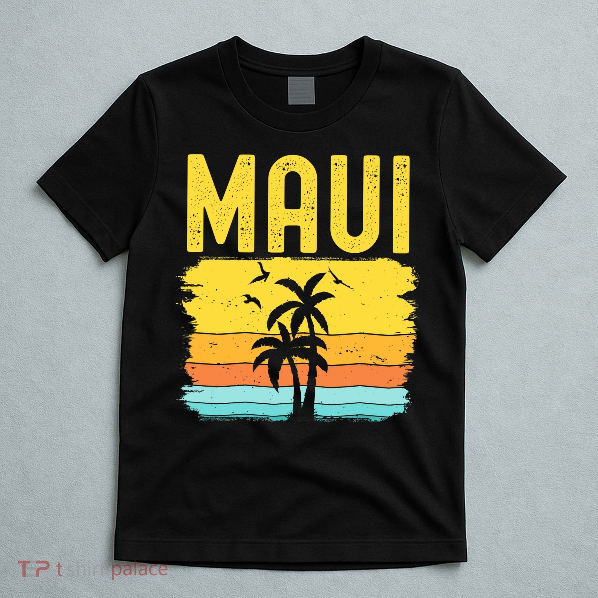 Maui Beach Hawaii Summer Vacation Hawaiian Sunset Vintage T-Shirt