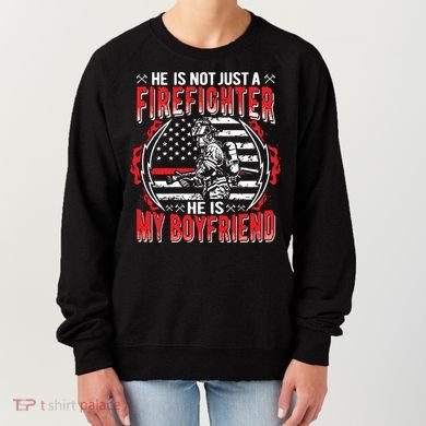 My Boyfriend Is A Firefighter Thin Red Line Fire Girlfriend Women's Sweatshirt