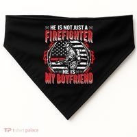 My Boyfriend Is A Firefighter Thin Red Line Fire Girlfriend USA-Made Doggie Bandana thumb 0